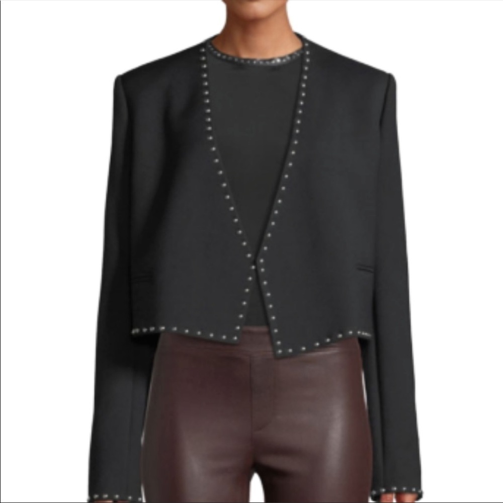 HELMUT LANG STUDDED CROPPED SUIT JACKET​​